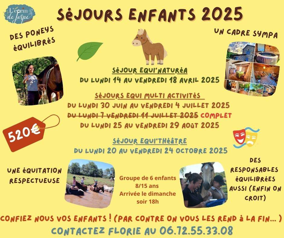 Les séjours enfants 2025