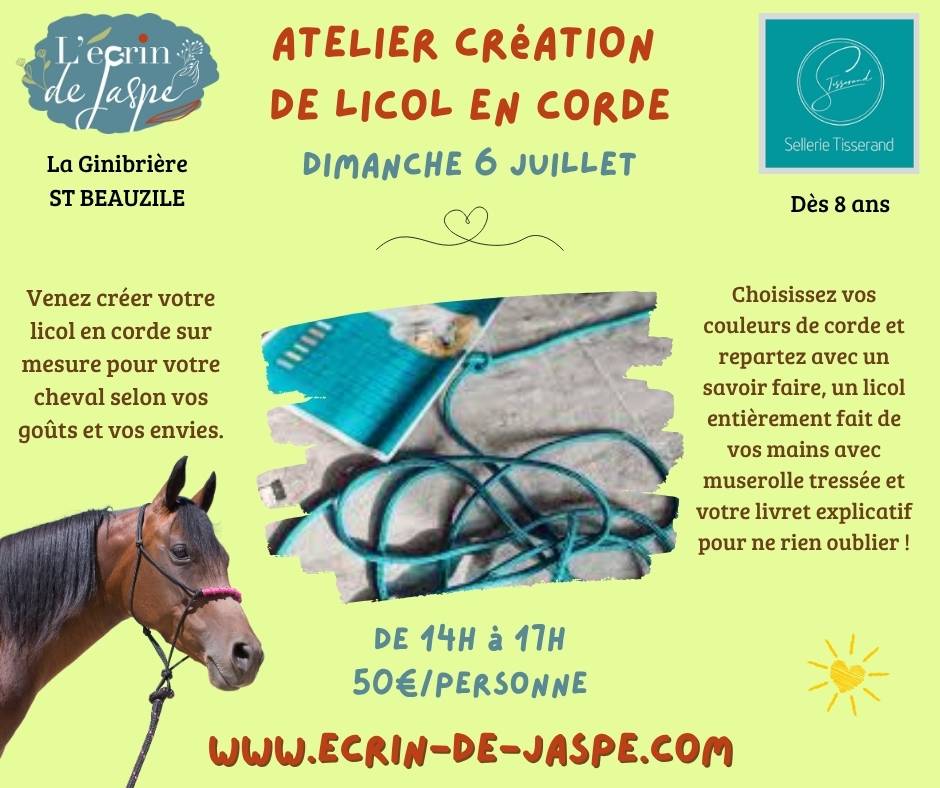 06/07 : Faire son propre licol en corde avec la Sellerie Tisserand